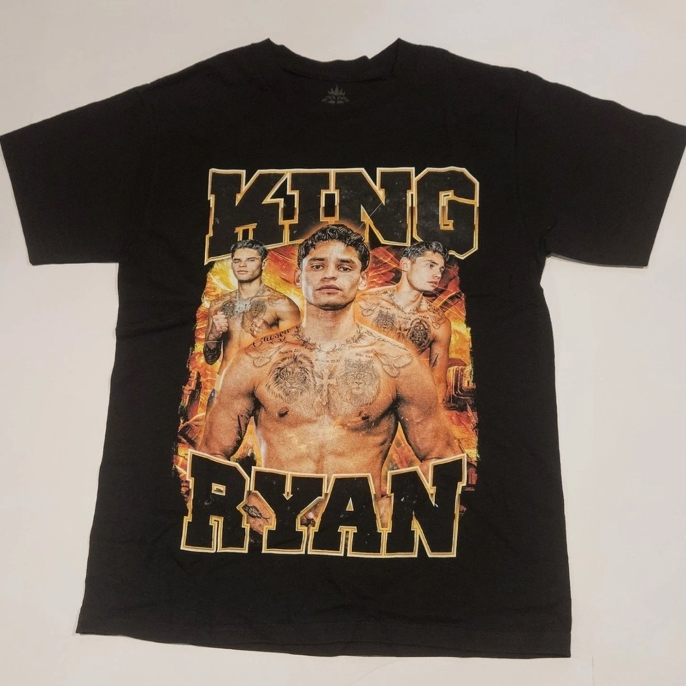 Fierce King With A Lion Logo On‎ Back Ryan Garcia T-Shirt Mexican Boxer